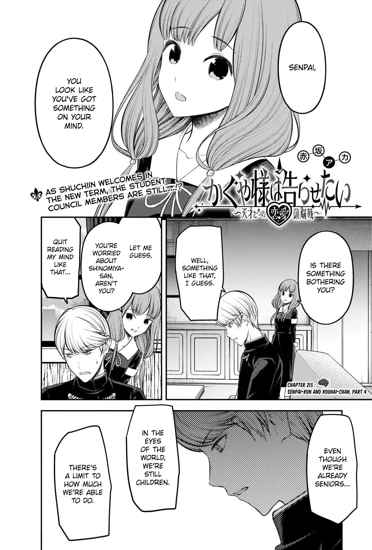 Kaguya-sama wa Kokurasetai - Tensai-tachi no Renai Zunousen Chapter 213 1